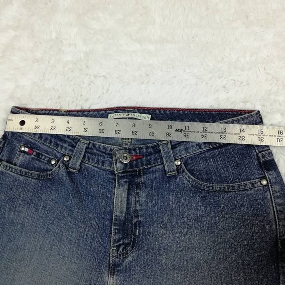 Tommy Hilfiger Womens Cropped Jeans Blue Pockets Medium Wash Denim Mid Rise 6 - Picture 3 of 9